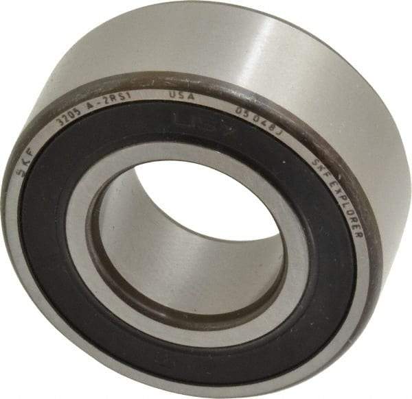 SKF - 25mm Bore Diam, 52mm OD, Double Seal Angular Contact Radial Ball Bearing - 20.6mm Wide, 2 Rows, Round Bore, 14,300 Lb Static Capacity, 20,800 Lb Dynamic Capacity - A1 Tooling