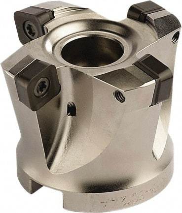 Seco - 6 Inserts, 3.1496" Cutter Diam, 0.0787" Max Depth of Cut, Indexable High-Feed Face Mill - 1.063" Arbor Hole Diam, 0.4882" Keyway Width, 1.9685" High, SCE.. 1206.. Inserts - A1 Tooling