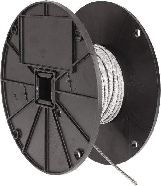 Value Collection - 1/8" x 3/32" Diam, Aircraft Cable - 920 Lb Breaking Strength, 7 x 7 Strand Core, Vinyl Coating - A1 Tooling