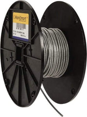 Value Collection - 1/8" x 3/32" Diam, Aircraft Cable - 920 Lb Breaking Strength, 7 x 7 Strand Core, Vinyl Coating - A1 Tooling