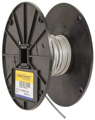 Value Collection - 1/8" x 3/32" Diam, Aircraft Cable - 920 Lb Breaking Strength, 7 x 7 Strand Core, Vinyl Coating - A1 Tooling