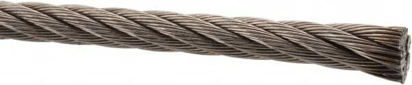 Value Collection - 5/16" Diam, Aircraft Cable - 9,000 Lb Breaking Strength, 7 x 19 Strand Core - A1 Tooling