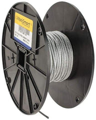 Value Collection - 1/8" Diam, Aircraft Cable - 1,760 Lb Breaking Strength, 7 x 19 Strand Core - A1 Tooling