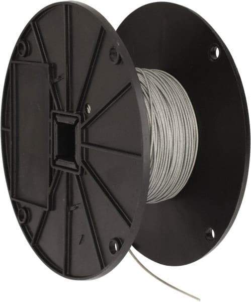 Value Collection - 1/16" x 3/64" Diam, Aircraft Cable - 270 Lb Breaking Strength, 7 x 7 Strand Core, Nylon Coating - A1 Tooling