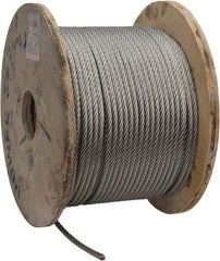 Value Collection - 5/16" Diam, Galvanized Steel Wire Rope - 9,800 Lb Breaking Strength, 7 x 19 Strand Core - A1 Tooling