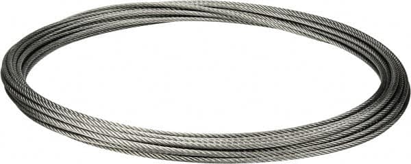 Value Collection - 5/16" Diam, Galvanized Steel Wire Rope - 9,800 Lb Breaking Strength, 7 x 19 Strand Core - A1 Tooling