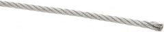 Value Collection - 3/16" Diam, Galvanized Steel Wire Rope - 4,200 Lb Breaking Strength, 7 x 19 Strand Core - A1 Tooling