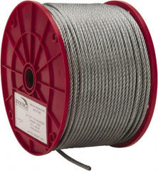 Value Collection - 3/16" Diam, Galvanized Steel Wire Rope - 4,200 Lb Breaking Strength, 7 x 19 Strand Core - A1 Tooling