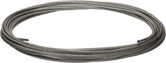 Value Collection - 1/4" Diam, Galvanized Steel Wire Rope - 7,000 Lb Breaking Strength, 7 x 19 Strand Core - A1 Tooling