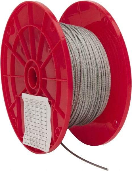 Value Collection - 3/32" Diam, Aircraft Cable - 920 Lb Breaking Strength, 7 x 7 Strand Core - A1 Tooling