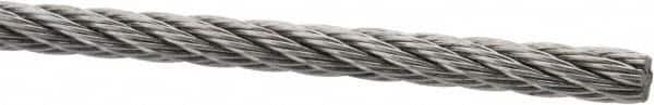 Value Collection - 3/16" Diam, Aircraft Cable - 3,700 Lb Breaking Strength, 7 x 7 Strand Core - A1 Tooling