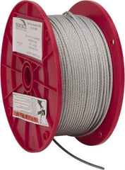 Value Collection - 1/8" Diam, Aircraft Cable - 1,700 Lb Breaking Strength, 7 x 7 Strand Core - A1 Tooling