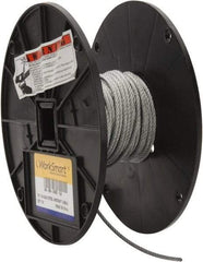 Value Collection - 1/8" Diam, Aircraft Cable - 1,700 Lb Breaking Strength, 7 x 7 Strand Core - A1 Tooling