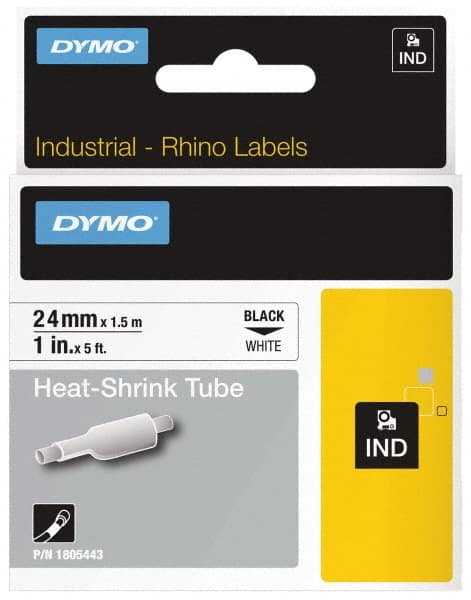 Dymo - 1" Wide x 60" Long, White Heat Shrinkable Polyolefin Label Printer Cartridge - For RHINO 6000, 6500 - A1 Tooling