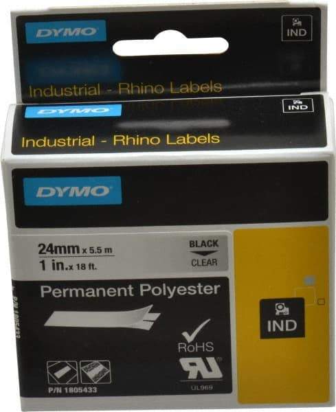 Dymo - 1" Wide x 216" Long, Clear Polyester Label Printer Cartridge - For RHINO 6000, 6500 - A1 Tooling