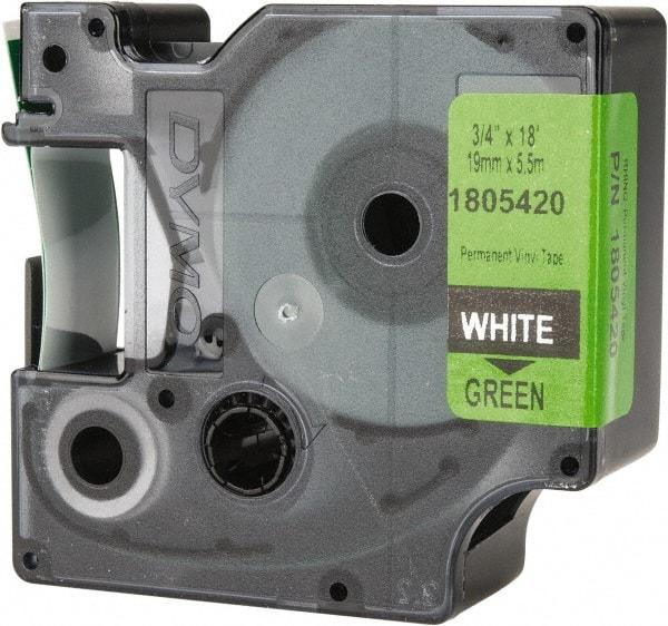 Dymo - 3/4" Wide x 216" Long, Green Vinyl Label Printer Cartridge - For RHINO 4200, 5200, 6000, 6500 - A1 Tooling