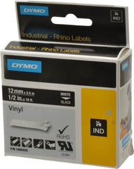 Dymo - 5" Wide x 216" Long, Black Vinyl Label Printer Cartridge - For RHINO 1000, 3000, 4200, 5000, 5200,6000, 6500 - A1 Tooling