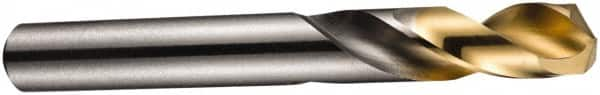 DORMER - 9/16" 135° Spiral Flute High Speed Steel Screw Machine Drill Bit - Bright Finish, Right Hand Cut, 67mm Flute Length, 105mm OAL, Split Point, Straight Shank - A1 Tooling