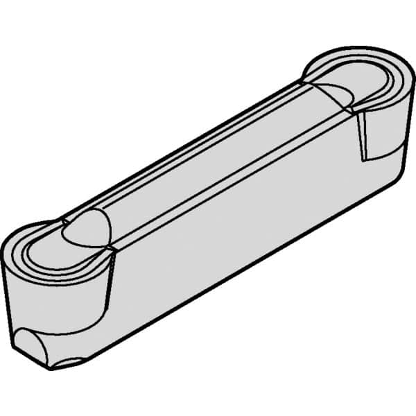 Kennametal - 0600R GMP Grade KCU25, 6mm Cutting Width Carbide Grooving Insert - 4.88mm Max Depth of Cut, Neutral, 3mm Corner Radius, AlTiN Finish - A1 Tooling