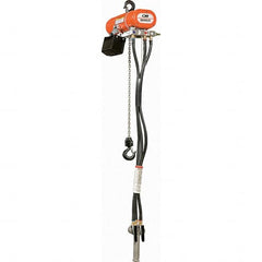 300 Lb Load Limit, 10' Max Height Air Chain Hoist 31 FPM Lift Speed, 10-7/8″ Min Headroom, Pendant Control