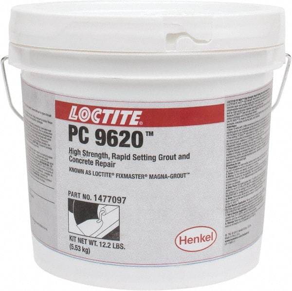 Loctite - 128 Fluid Ounce Container, Gray, Tub Magnesium Phosphate Construction Adhesive - Series Magna-Grout, 15 to 22 min Fixture Time, Indoor, Outdoor - A1 Tooling