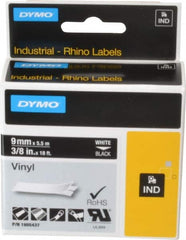 Dymo - 3/8" Wide x 216" Long, Black Vinyl Label Printer Cartridge - For RHINO 1000, 3000, 4200, 5000, 5200,6000, 6500 - A1 Tooling