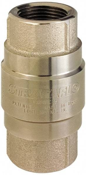 Strataflo - 3/8" Nickel Plated Brass Check Valve - Inline, FNPT x FNPT, 400 WOG - A1 Tooling