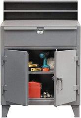 Strong Hold - 1 Drawer Shop Desk - 36 Inch Wide x 28 Inch Deep x 54 Inch High, Dark Gray - A1 Tooling