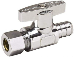 Value Collection - PEX 1/2 Inlet, 125 Max psi, Chrome Finish, Brass Water Supply Stop Valve - 3/8 Compression Outlet, Straight, Chrome Handle, For Use with Any Water Supply Shut Off Application - A1 Tooling