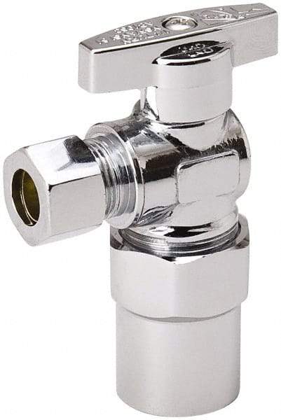 Value Collection - CPVC 1/2 Inlet, 125 Max psi, Chrome Finish, Brass Water Supply Stop Valve - 3/8 Compression Outlet, Angle, Chrome Handle, For Use with Any Water Supply Shut Off Application - A1 Tooling