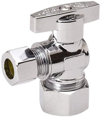 Value Collection - Compression 5/8 Inlet, 125 Max psi, Chrome Finish, Brass Water Supply Stop Valve - 3/8 Compression Outlet, Angle, Chrome Handle, For Use with Any Water Supply Shut Off Application - A1 Tooling