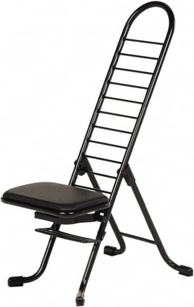 Vestil - 16-3/4" Wide x 21-1/4" Deep x 13" & 34" High, Steel Folding Chair with 1" Padded Seat - Black - A1 Tooling