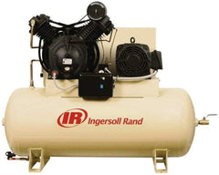 Ingersoll-Rand - 10 hp, 120 Gal Stationary Electric Horizontal Screw Air Compressor - Three Phase, 175 Max psi, 35 CFM, 460 Volt - A1 Tooling