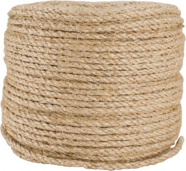 Value Collection - 500' Max Length Sisal Twisted Rope - 1/4" Diam, 48 Lb Capacity - A1 Tooling