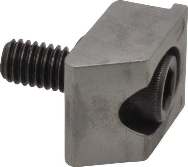 Mitee-Bite - 3/8-16 Screw Thread, 1" Wide x 1/4" High, Serrated Steel Machinable Style Screw Mount Toe Clamp - 6,000 Lb Holding Force, 30 Lb Ft Torque, 0.71" Long Extension, 0.05" Throw, 4 Clamps in Package - A1 Tooling