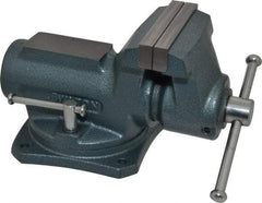 Wilton - 4" Jaw Width, 2-1/4" Opening Capacity, 2" Throat Depth, Steel Swivel Bench Vise - Bolt Down Base Attachment, 10.1" Long x 5.3" Wide x 5.3" High - A1 Tooling