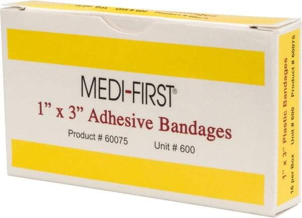 Medique - 3" Long x 1" Wide, General Purpose Self-Adhesive Bandage - Yellow, Plastic Bandage - A1 Tooling