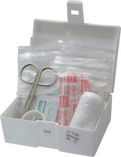 Medique - 35 Piece, 5 Person, Multipurpose/Auto/Travel First Aid Kit - 5" Wide x 2" Deep x 3-1/2" High, Plastic Case - A1 Tooling