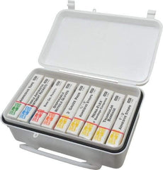 Medique - 10 & 9 Piece, 10 Person, Refill for Industrial First Aid Kit - 7-7/16" Wide x 2-3/8" Deep x 4-5/8" High, Plastic Case - A1 Tooling