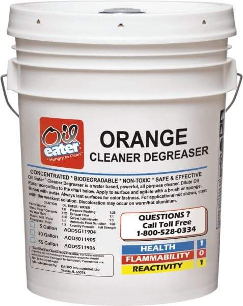 Oil Eater - Water-Based Solution Multipurpose Cleaner/Degreaser - 5 Gal Pail - A1 Tooling