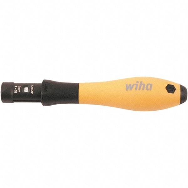 Wiha - 1 Piece, 0.04 to 0.46 N/m, Adjustable Torque Limiting Screwdriver - 4" OAL, 1/4" Drive - A1 Tooling