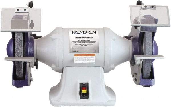 Palmgren - 10" Wheel Diam x 1" Wheel Width, 1-1/2 hp Grinder - 1" Arbor Hole Diam, 1 Phase, 1,725 Max RPM, 115/230 Volts - A1 Tooling