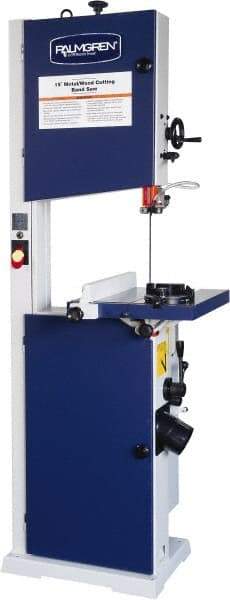 Palmgren - 15" Throat Capacity, Variable Speed Pulley Vertical Bandsaw - 45, 65, 90, 110, 155, 215, 3,000 SFPM, 1 hp, Single Phase - A1 Tooling