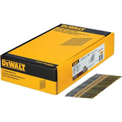 DeWALT - 9 Gauge 3-1/4" Long Framing Nails for Power Nailers - Steel, Bright Finish, Smooth Shank, Angled Stick Collation, Round Head - A1 Tooling