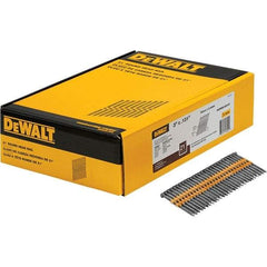 DeWALT - 9 Gauge 3" Long Framing Nails for Power Nailers - Steel, Bright Finish, Smooth Shank, Angled Stick Collation, Round Head - A1 Tooling