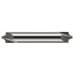 Corner Rounding End Mills - 0.0600″ Radius × 0.2490″ Pilot Diameter Carbide 5° Flare Corner Rounding End Mill DE, 4 Flutes - Exact Industrial Supply