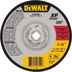 DeWALT - 24 Grit, 6" Wheel Diam, Type 27 Depressed Center Wheel - Coarse/Medium Grade, Ceramic, N Hardness, 10,100 Max RPM - A1 Tooling