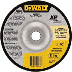 DeWALT - 24 Grit, 7" Wheel Diam, 7/8" Arbor Hole, Type 27 Depressed Center Wheel - Coarse/Medium Grade, Ceramic, N Hardness, 8,700 Max RPM - A1 Tooling