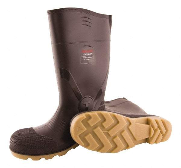 Tingley - Unisex Size 12 Medium Width Composite Knee Boot - Brown, Crepe, PVC Upper, PVC Outsole, 15" High, Pull-On - A1 Tooling