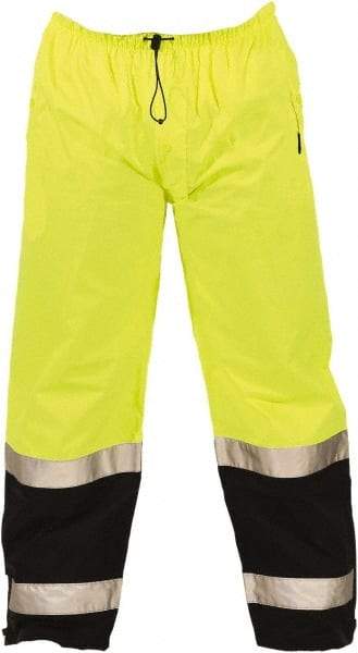 Tingley - Size M Polyurethane on 75 Denier Ripstop Polyester High-Visibility Pants - Snap Closure, No Pockets, 36" to 38" Waist, 29" Inseam, Yellow/Green, ANSI 107-2015 Class E - A1 Tooling